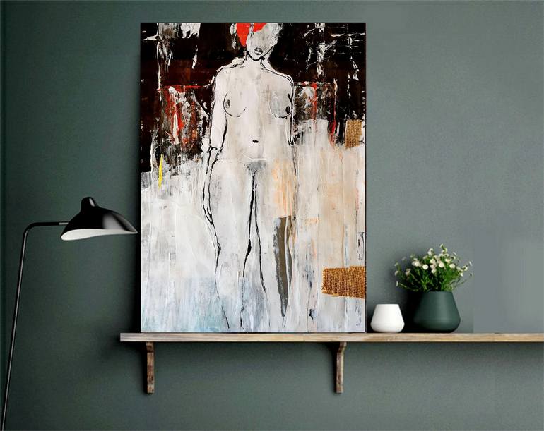 Original Abstract Nude Painting by Robert Andler-Lipski