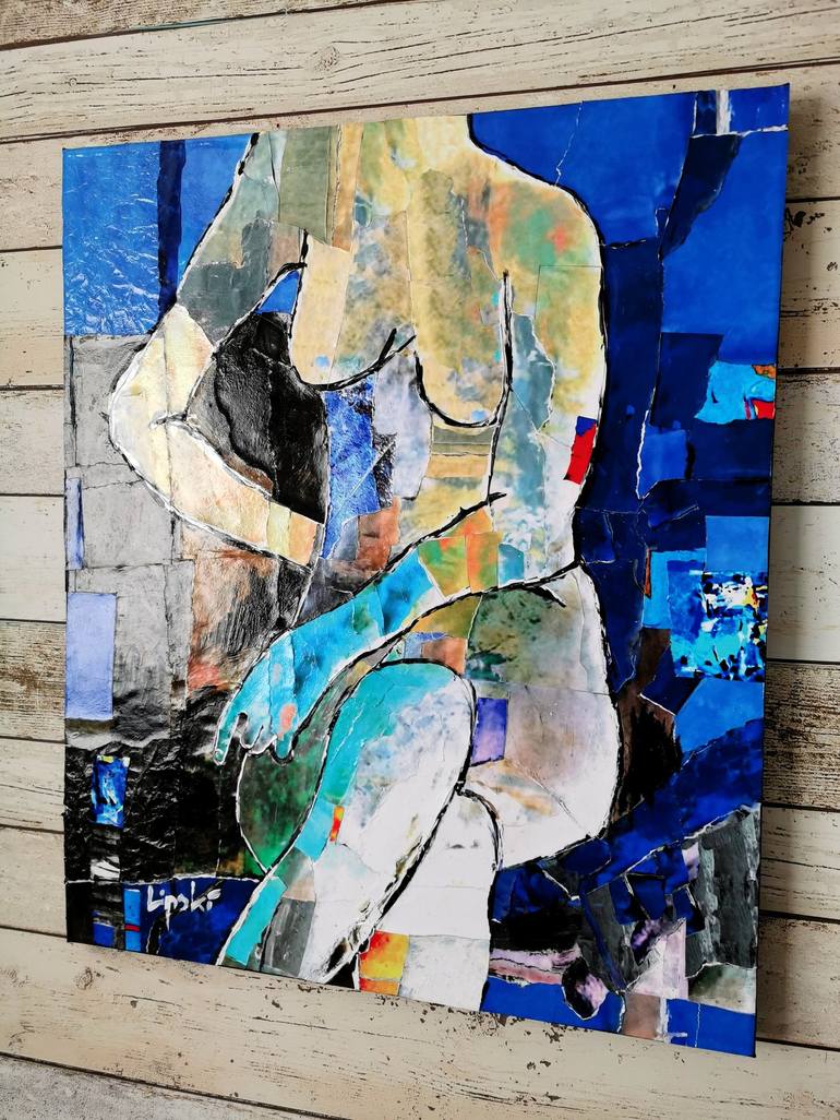 Original Abstract Expressionism Nude Mixed Media by Robert Andler-Lipski