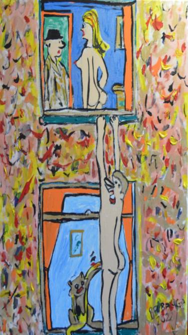 Original Expressionism Cartoon Paintings by BB Bango