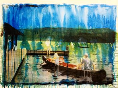 Original Boat Painting by Batia Eisenwasser-jancourt