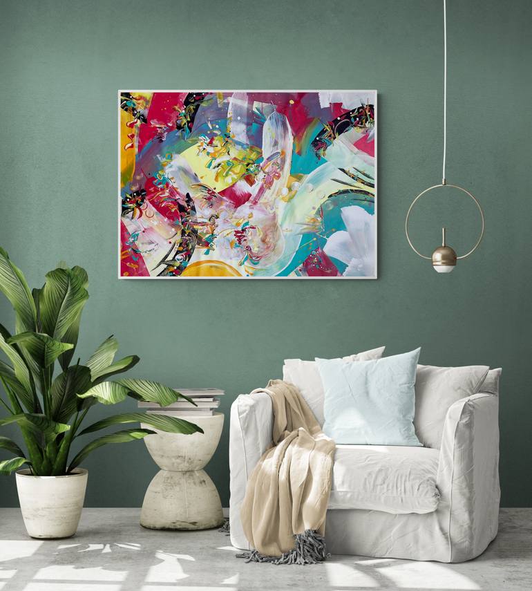 Original Abstract Expressionism Abstract Painting by Delphine Bernard