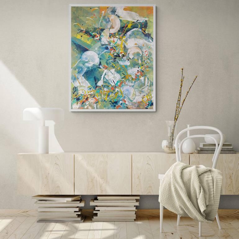 Original Abstract Expressionism Abstract Painting by Delphine Bernard