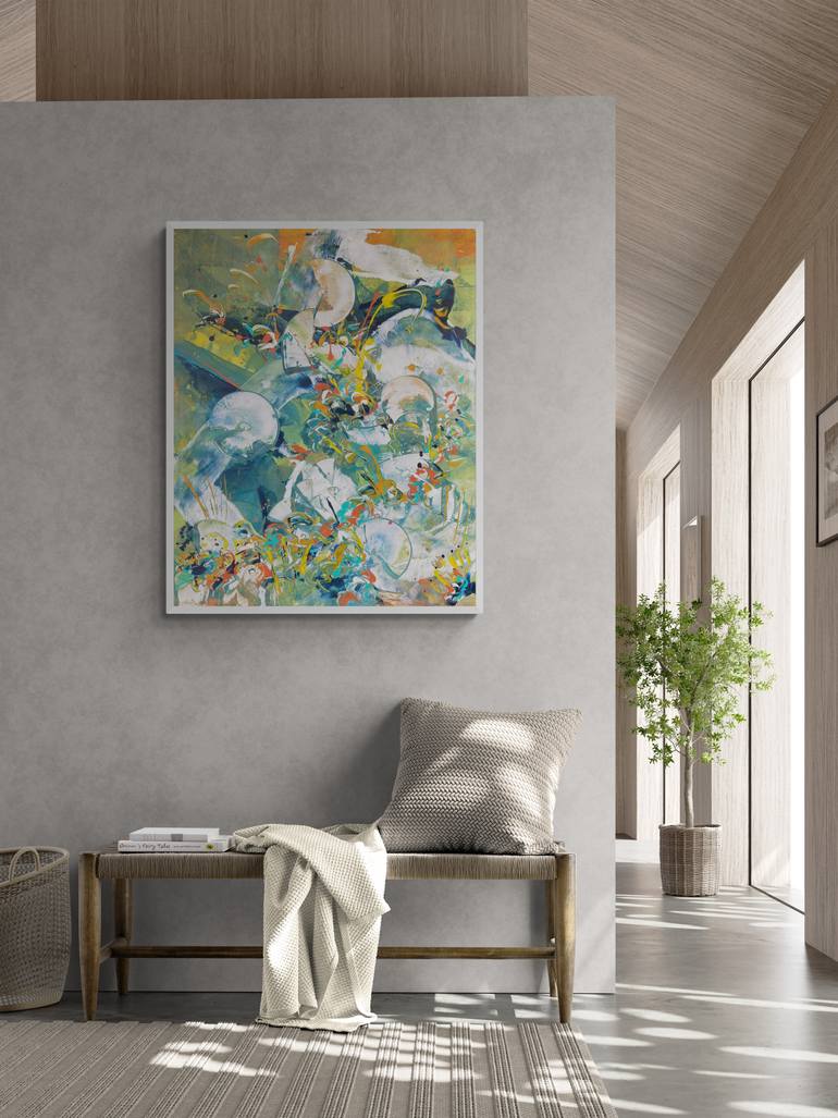 Original Abstract Expressionism Abstract Painting by Delphine Bernard