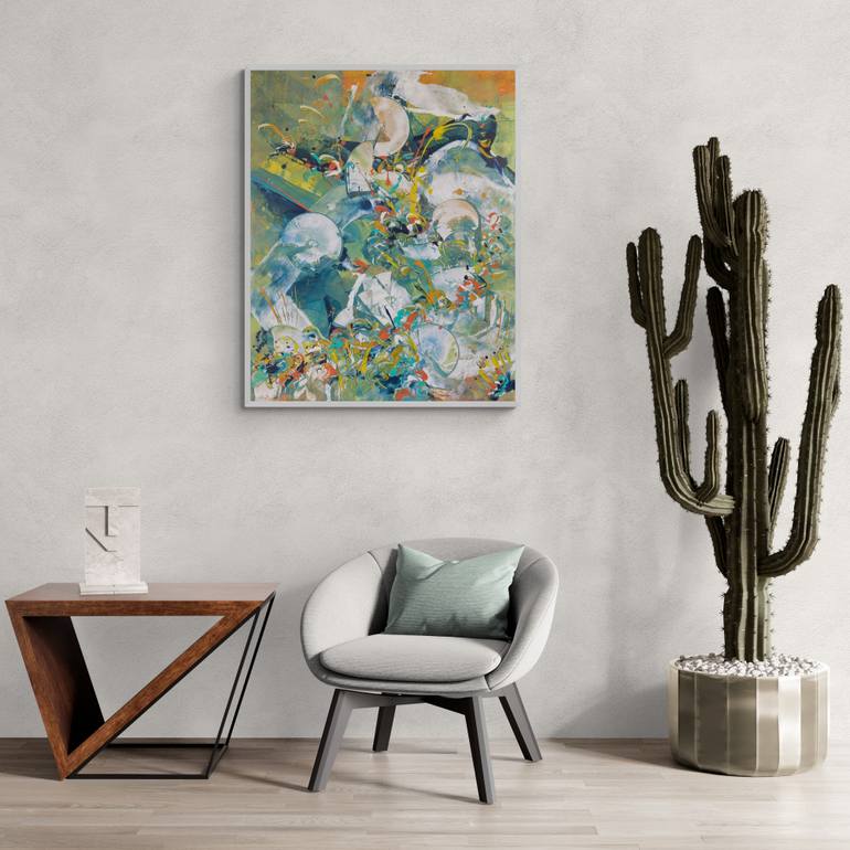 Original Abstract Expressionism Abstract Painting by Delphine Bernard