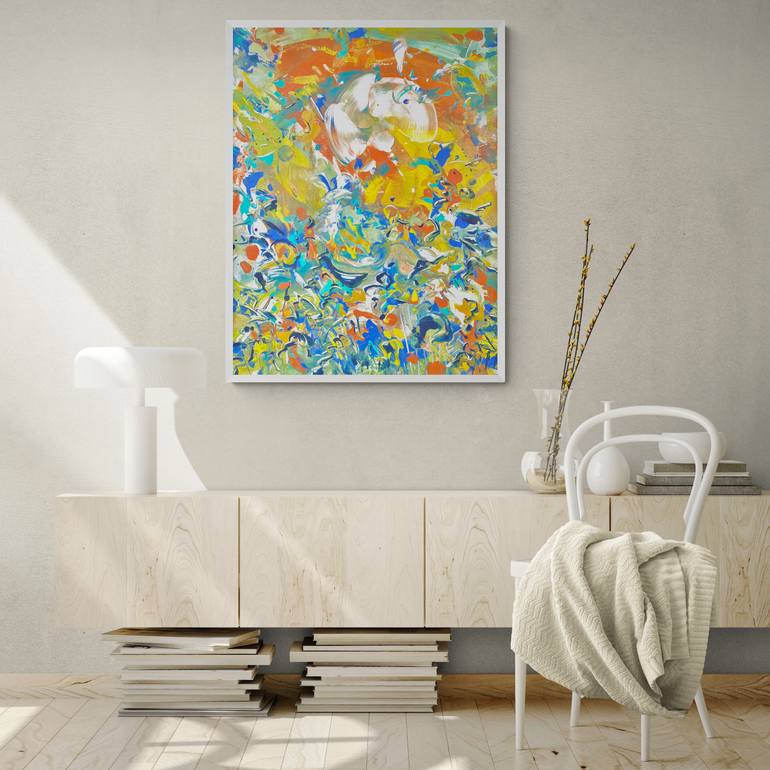 Original Abstract Expressionism Abstract Painting by Delphine Bernard