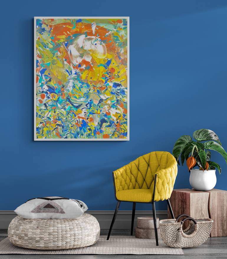 Original Abstract Expressionism Abstract Painting by Delphine Bernard