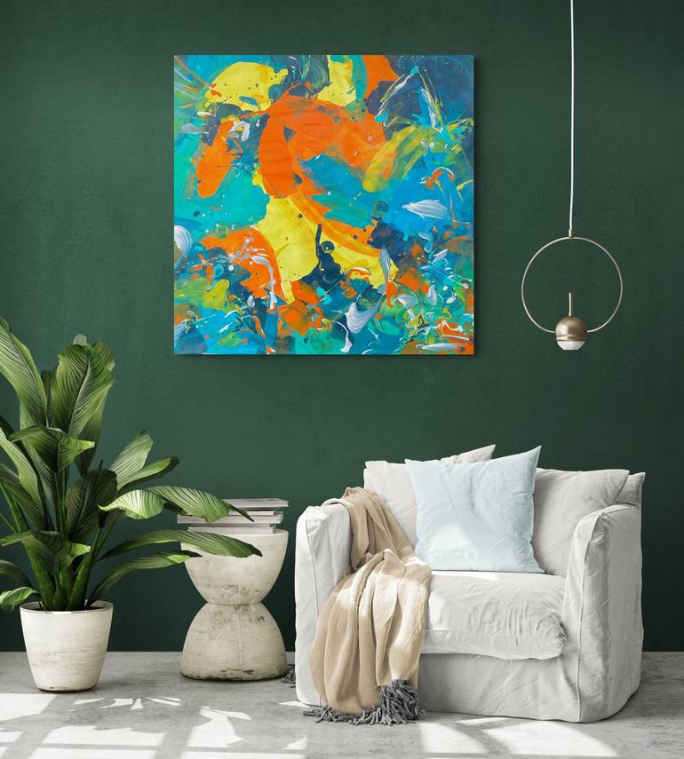 Original Abstract Expressionism Abstract Painting by Delphine Bernard