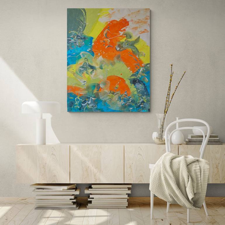 Original Abstract Expressionism Abstract Painting by Delphine Bernard