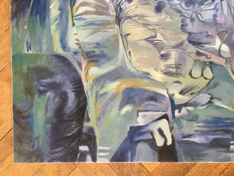 Original Modernism People Painting by Marek Hospodarsky