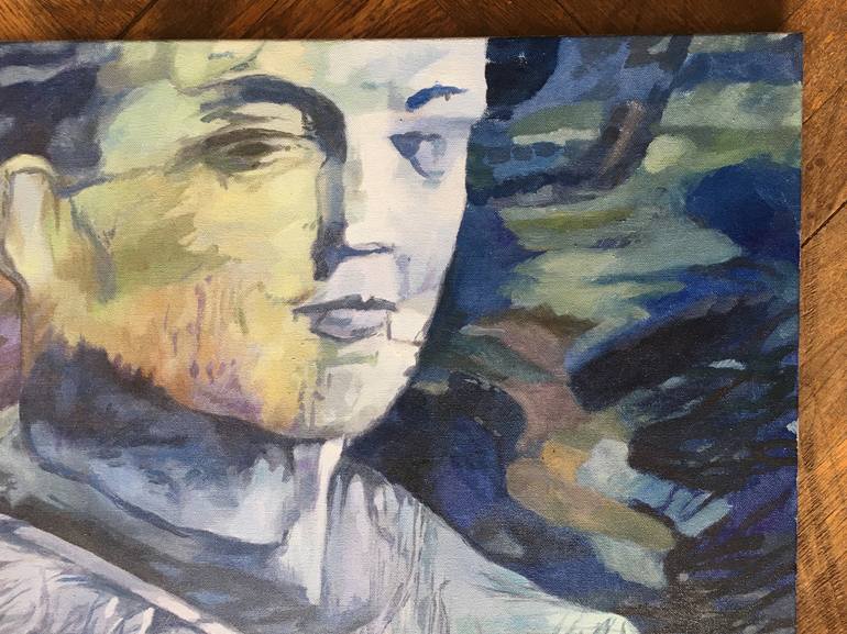 Original Modernism People Painting by Marek Hospodarsky