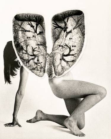 Original Surrealism Nude Collage by Abel Ortiz