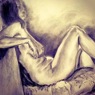 Original Figurative Nude Drawings by Abel Ortiz