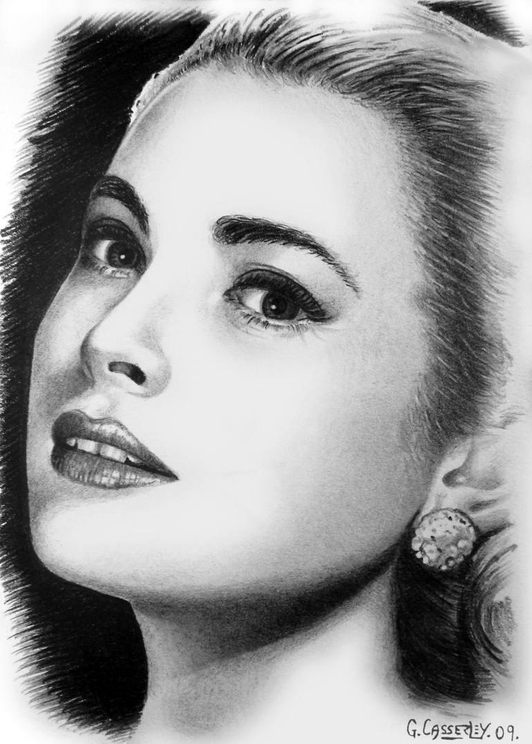 Grace Kelly: Drawing by Ged Casserley | Saatchi Art