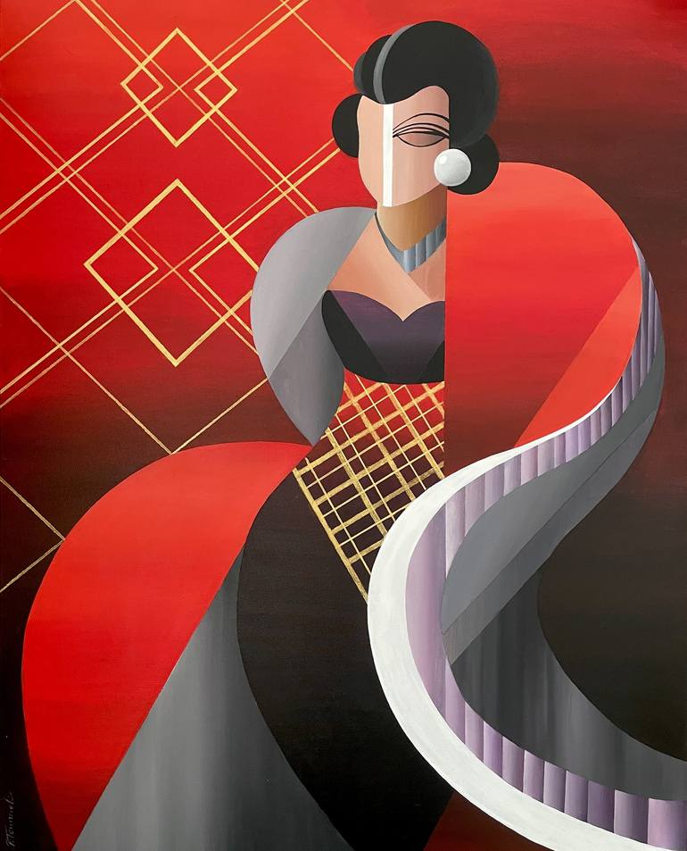 Original Art Deco People Paintings by Paulina Taranek