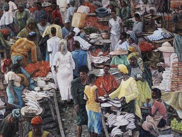 Old Oshodi Market 2 Painting By Imhonigie Imoesi Saatchi Art