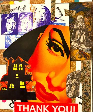 Original Surrealism Pop Culture/Celebrity Collage by Carl Schumann