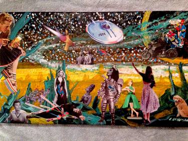 Original Dada Outer Space Paintings by Carl Schumann
