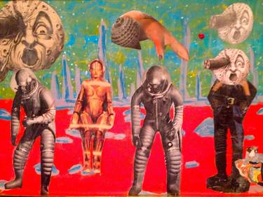 Original Surrealism Outer Space Paintings by Carl Schumann