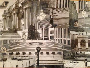 Original Surrealism Cities Collage by Carl Schumann