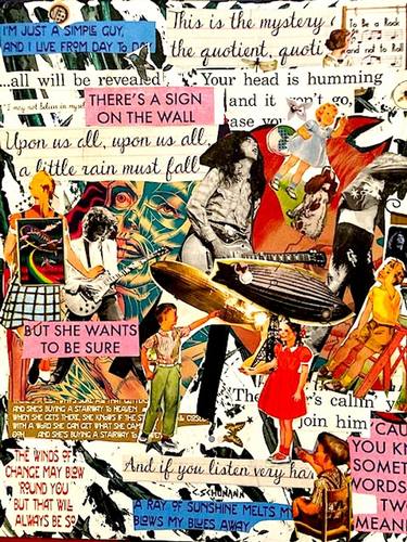 Original Dada Celebrity Collage by Carl Schumann
