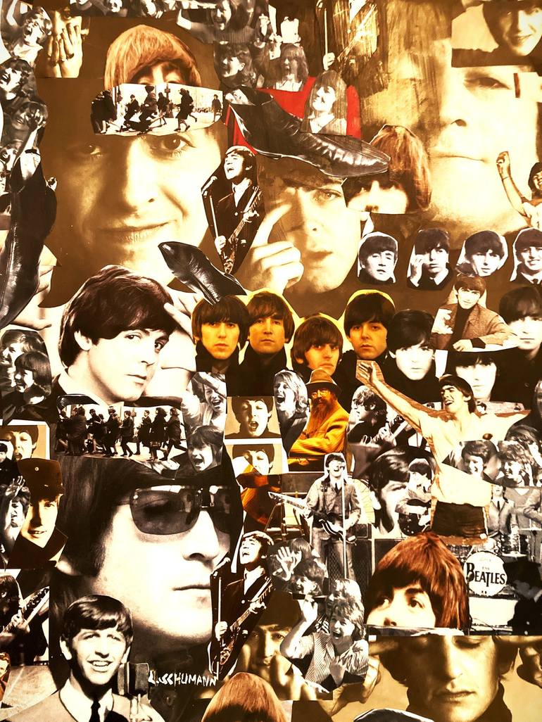 The Black and White Beatles Collage by Carl Schumann | Saatchi Art
