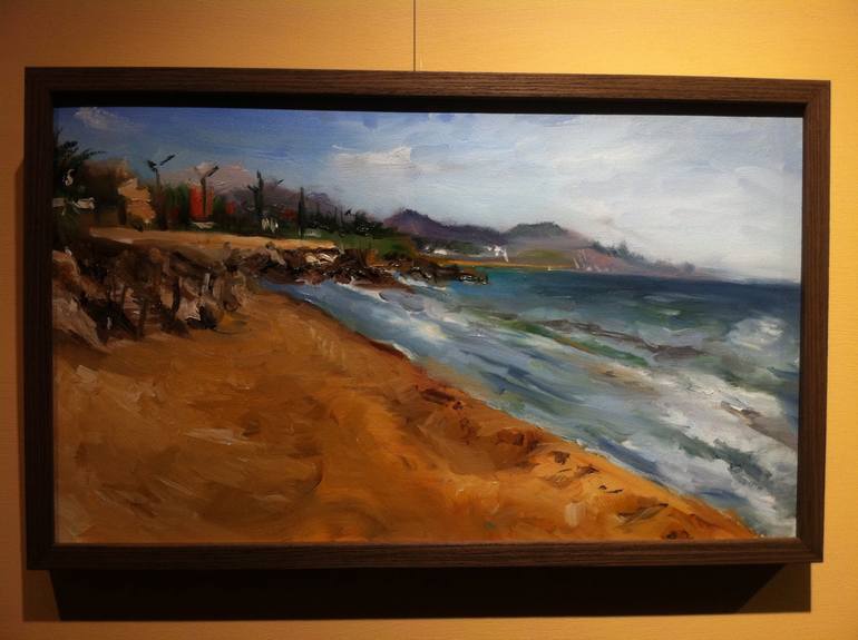 Original Impressionism Beach Painting by Giovanni Scifo