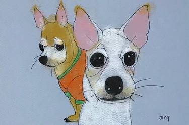 Original Fine Art Dogs Paintings by Jung Nowak