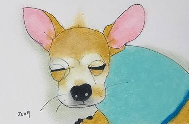 Original Fine Art Dogs Paintings by Jung Nowak