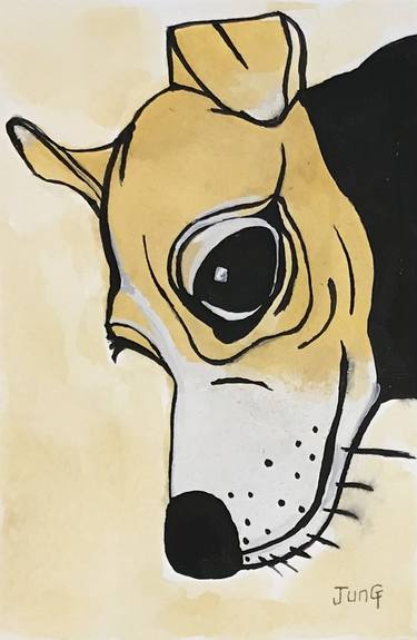 Original Abstract Dogs Paintings by Jung Nowak