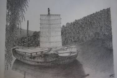 Original Realism Boat Drawings by Jung Nowak