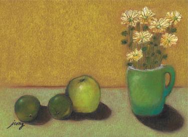 Daisies in Green Cup (Apple-Limes) thumb