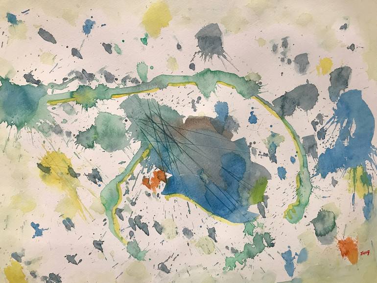 Original Abstract Painting by Jung Nowak | Abstract Art on Paper | Under the Sea 2