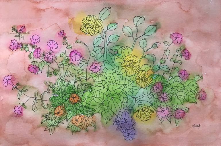 Print of Fine Art Floral Paintings by Jung Nowak