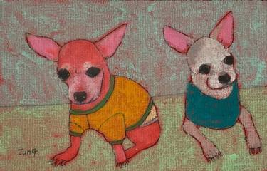 Original Fine Art Dogs Paintings by Jung Nowak