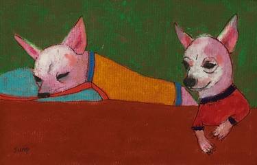 Print of Fine Art Dogs Paintings by Jung Nowak