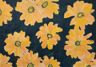 Original Abstract Floral Paintings by Jung Nowak
