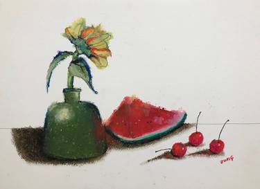 Saatchi Art Artist Jung Nowak; Painting, “Sunflower and Fruit” #art