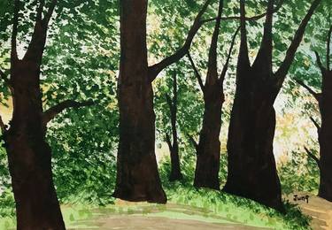 Original Fine Art Tree Paintings by Jung Nowak