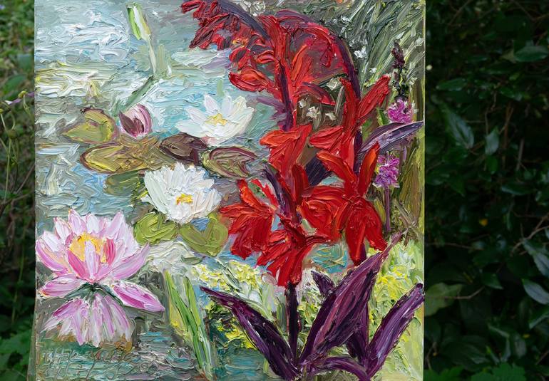 Original Expressionism Garden Painting by Ute Meyer