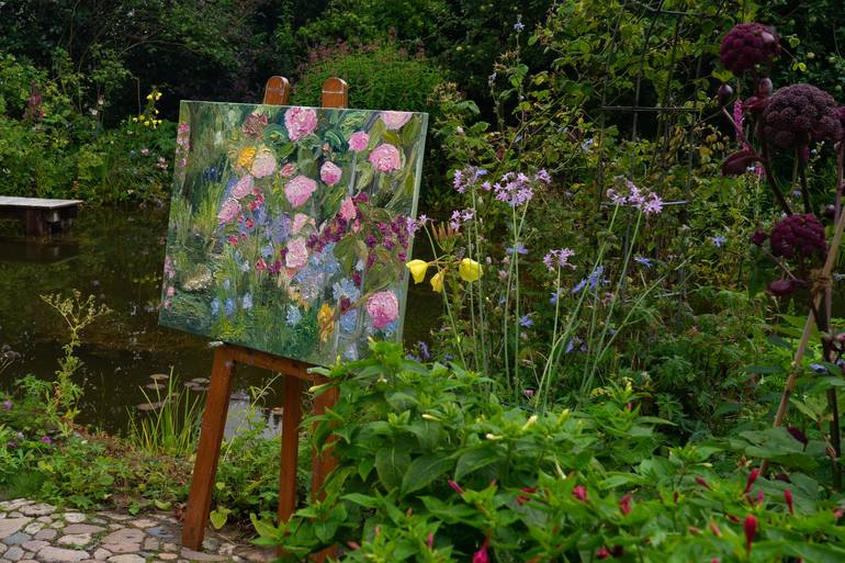 Original Expressionism Garden Painting by Ute Meyer