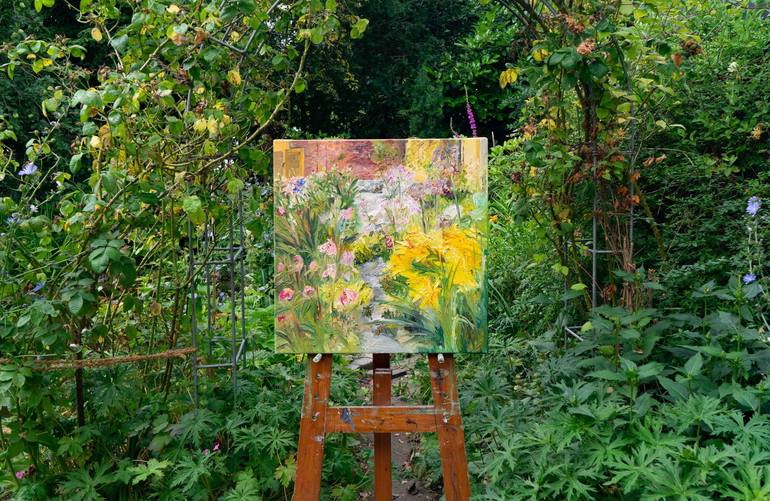 Original Expressionism Garden Painting by Ute Meyer