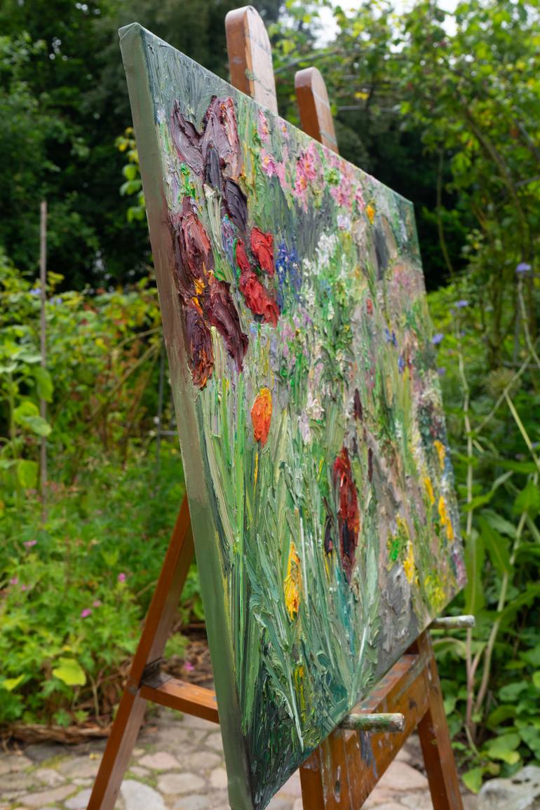 Original Expressionism Garden Painting by Ute Meyer