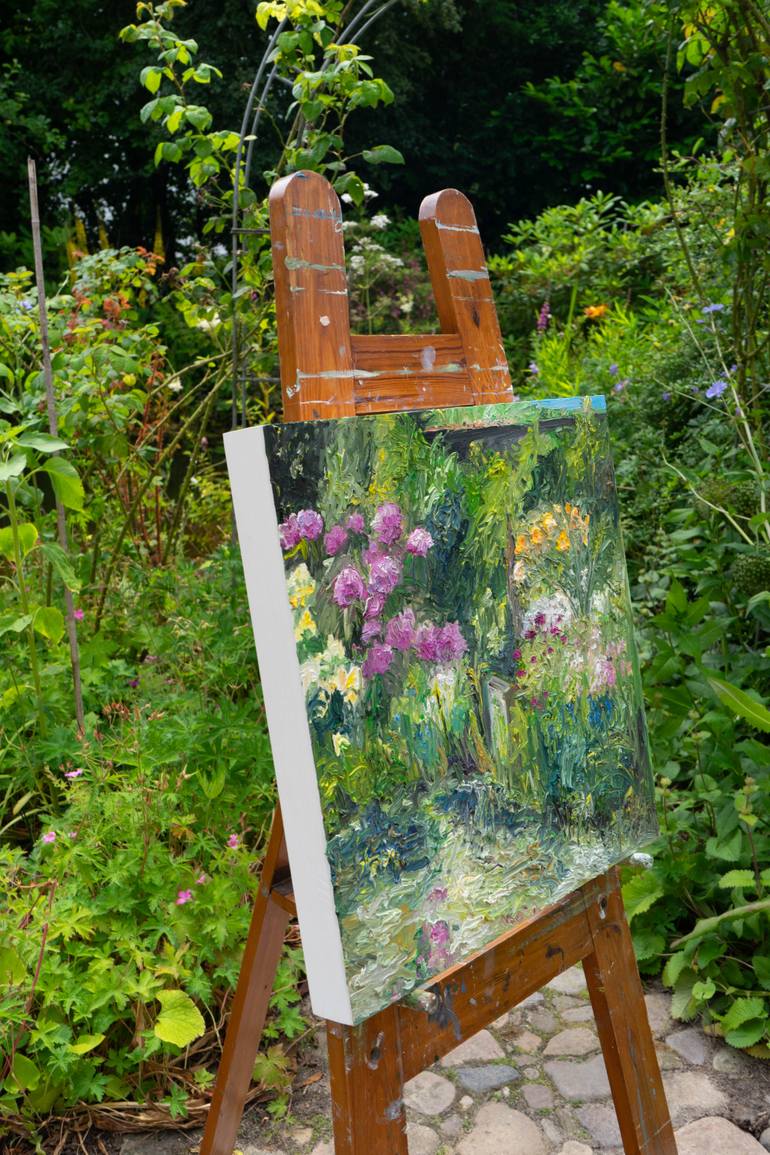 Original Expressionism Garden Painting by Ute Meyer