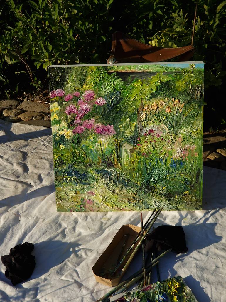Original Expressionism Garden Painting by Ute Meyer