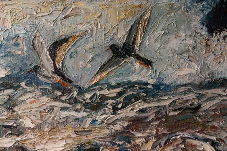 Original Expressionism Seascape Painting by Ute Meyer