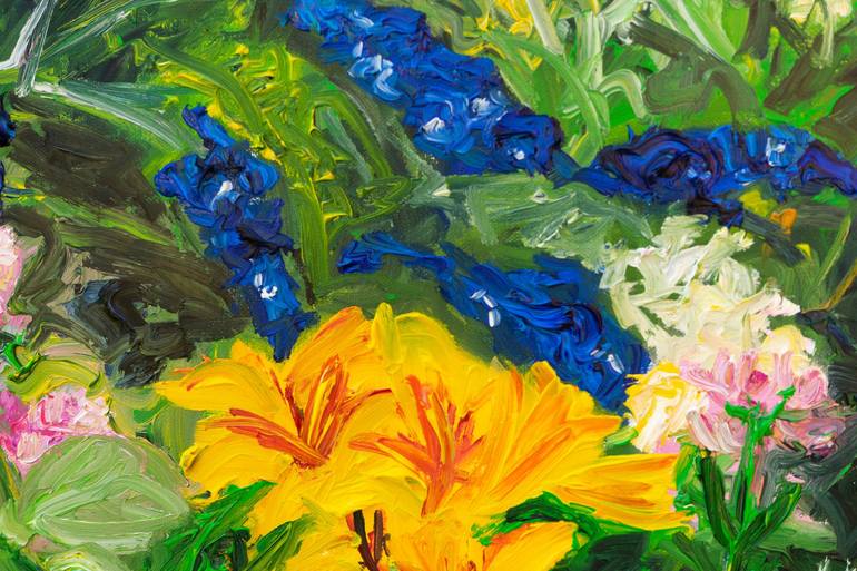 Original Expressionism Garden Painting by Ute Meyer