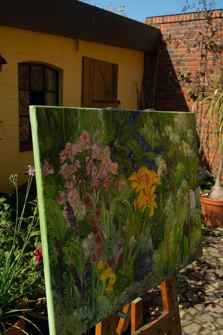 Original Expressionism Garden Painting by Ute Meyer