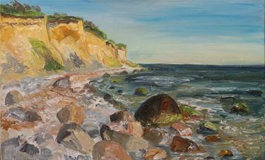 Original Expressionism Beach Painting by Ute Meyer