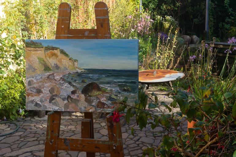 Original Expressionism Beach Painting by Ute Meyer