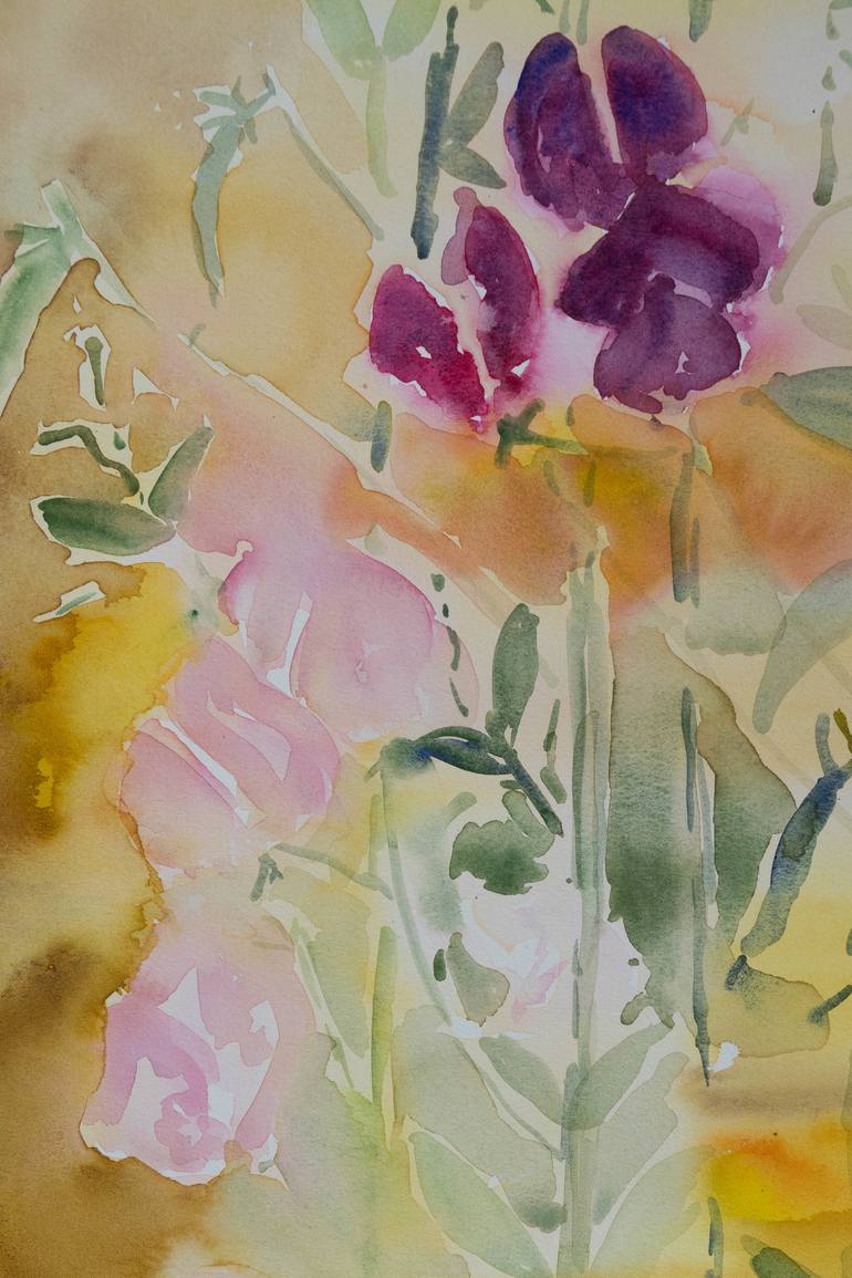 Original Expressionism Floral Painting by Ute Meyer